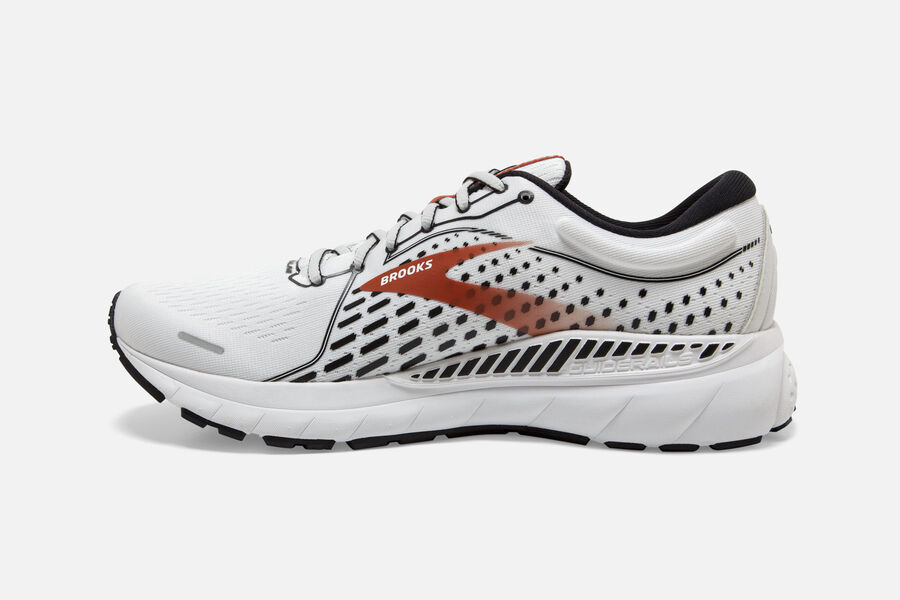 Brooks Adrenaline Gts 21 Road Loopschoenen Heren - Wit/Zwart/Oranje - 803672LOB